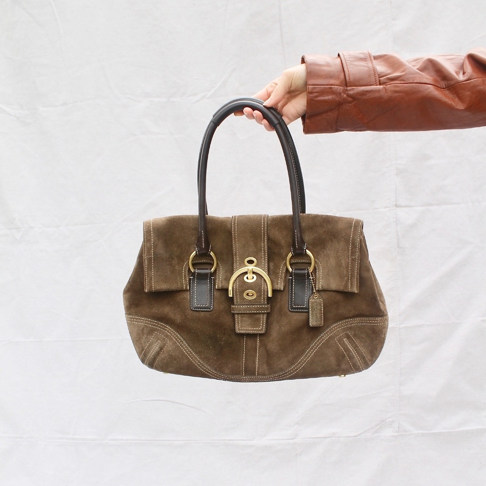 ⭐️Coach Soho Hampton suede leather bag w/ buckle